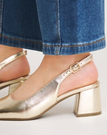 Henrietta Flexi Sole Block Heel Slingback Shoe Wide E fit