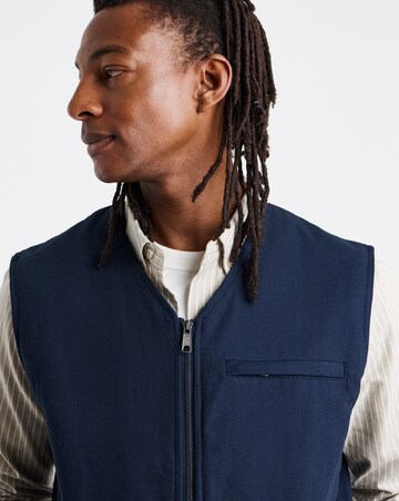Navy Twill Washed Gilet