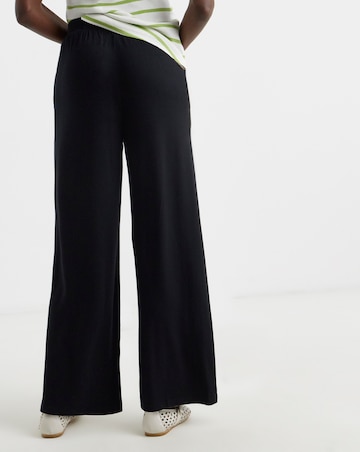 2 Pack Black Jersey Wide Leg Trousers