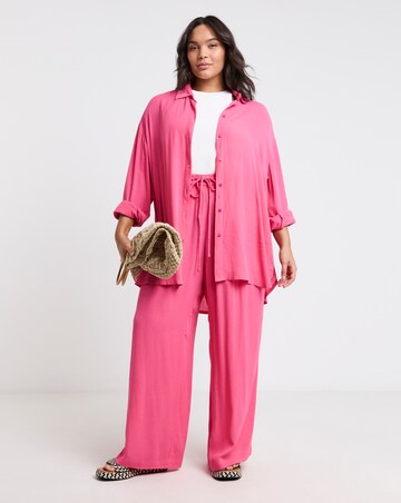 Simply Be Pink Crinkle Shirt