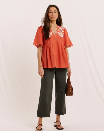 Julipa Embroidered Scallop Blouse
