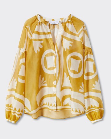 Mango Pufed Sleeve Printed Shirt