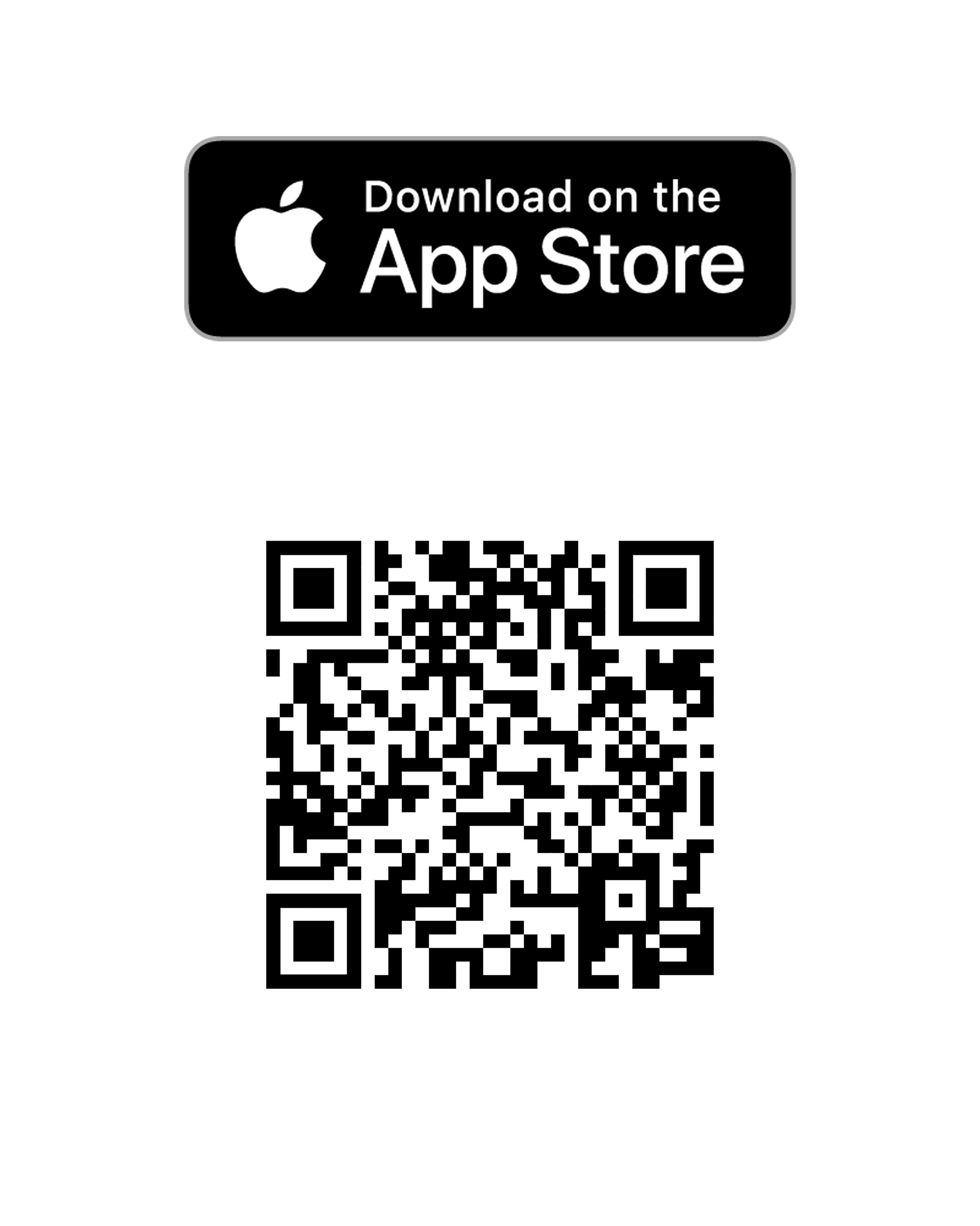 iOS App store logo and QR code