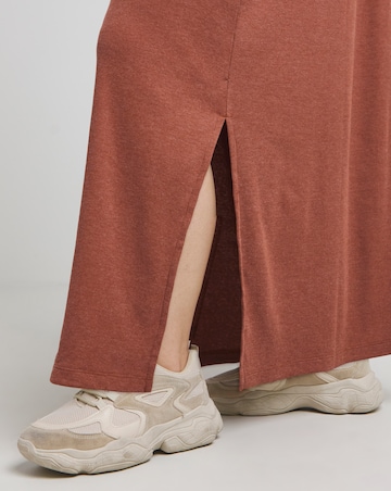 Simply Be Terracotta Soft Ribbed Maxi T-Shirt Dress