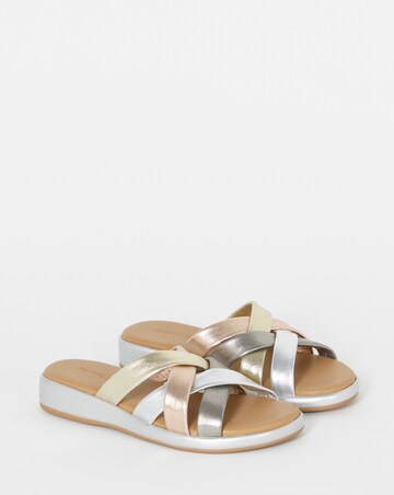 Carmen Soft Multicolour Leather Tubular Mule Sandals - Extra Wide Fit (EEE)