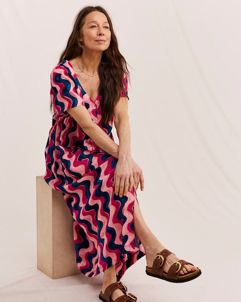 Julipa Crinkle Pocket Midi Dress