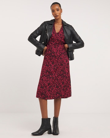 Viscose Midi Shirt Dress with Collar