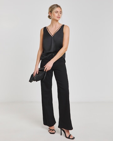 Black Stretch Satin Vest