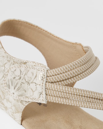 Cushion Walk Beige Printed Touch-Fasten Sandals - Extra Wide Fit (EEE)