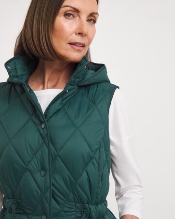 Teal Adjustable Waist Quilted Gilet