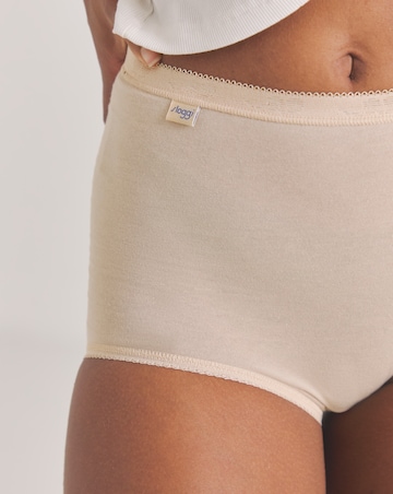 Sloggi 3 Pack Cotton Basic Maxi Knickers, Black, Skintone or White