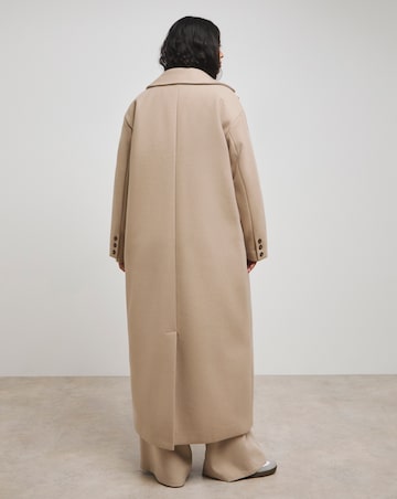 Mocha Faux Wool Maxi Coat