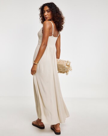 Crochet Cup Crinkle Maxi Beach Dress