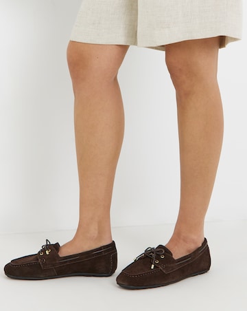 Nina Classic Leather Boat Shoes - Wide Fit (E)