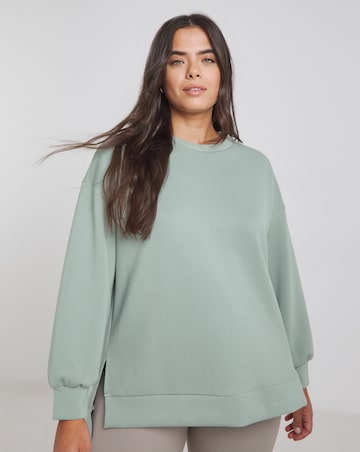 Simply Be Sage Green Luxe Modal Dip Back Sweatshirt