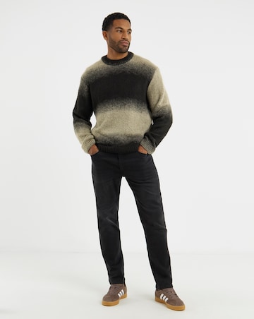 Jack & Jones Fade Space Dye Jumper - Black/Natural