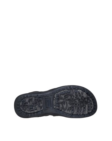 Skechers Black Reggae Stretch Flex Sandals - Wide Fit (E)