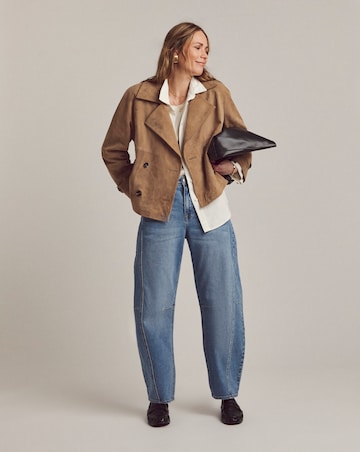 Anthology Sand Suede Short Trench Jacket