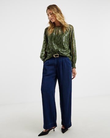 Lurex Jacquard Raglan Blouse