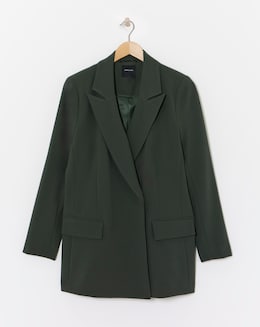 Olive Relaxed Single Breasted Blazer