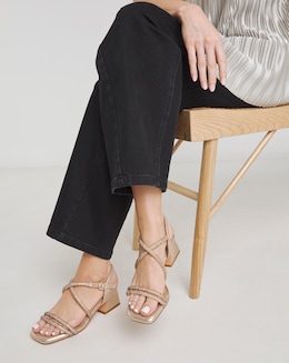 Nairobi Heeled Diamante Strappy Sandals - Extra Wide Fit (EEE)