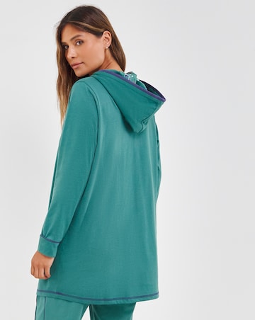 Joe Browns Christmas Longline Hoodie Dark Green