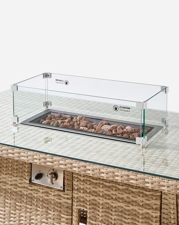 Valencia Lounge Dining Set With Firepit Table