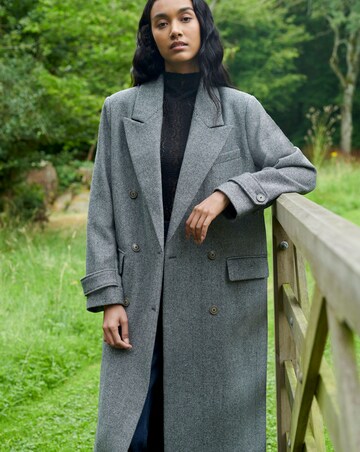 Ro&Zo Herringbone Double Breasted Overcoat