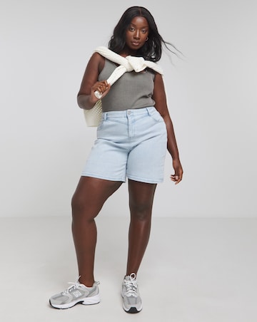 Simply Be Acid Wash Square Neck Ribbed Bodysuit