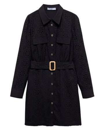 Mango Shirly Broiderie Anglaise Mini Shirt Dress