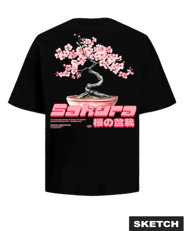 Jack & Jones Sakura Crew Neck T-Shirt - Black