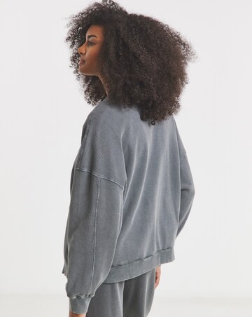 Simply Be Grey Acid Wash Waffle Bomber Jacket