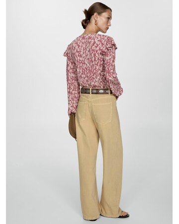 Mango Floral Shoulder Ruffle Top