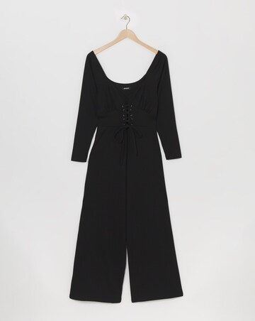 Wide Leg Stretch Rib Jumpsuit