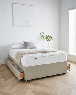 Silentnight 1000 Pocket Pillowtop Memory Divan Set with 4 Drawers