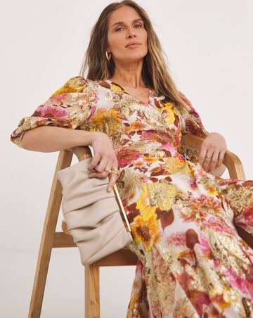 Jo by Joanna Hope Tie Waist Floral Jacquard Maxi Dress