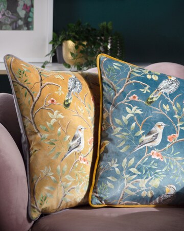 Wylder Orient Chinoiserie Birds Cushion Cover - Gold