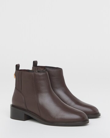 Blythe Hidden Gusset Leather Ankle Boots - Extra Wide Fit (EEE)