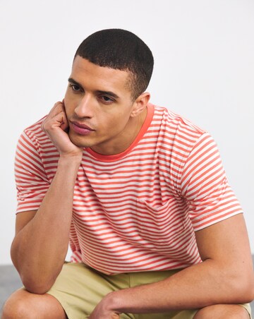 Armor Lux Striped Pocket T-Shirt - Coral