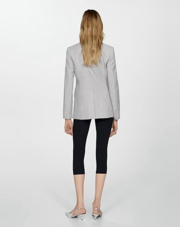 Mango Houndstood Linen Jacket Blazer