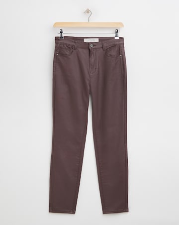 Aubergine Coated Slim Leg Jeans