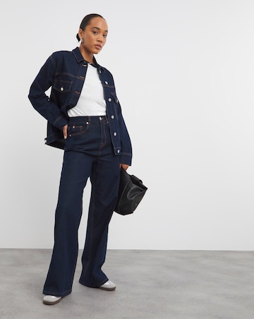 Indigo Contrast Stitch Boxy Denim Jacket