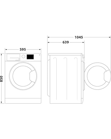 Hotpoint NSWM 1046 BS UK 10kg, 1400rpm, Washing Machine - Black
