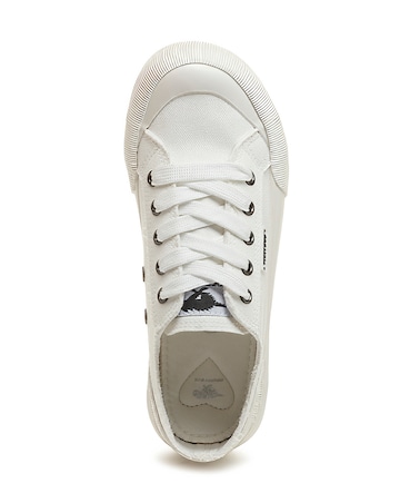 Rocket Dog White Jazzin Plus Lace Up Canvas Trainers -Standard Fit (D)
