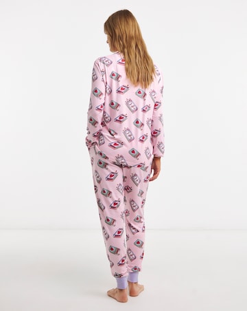 Chelsea Peers Classic Crew Neck Pyjama Set Perfect Match Print