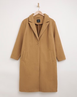 Camel Relaxed Single Breasted Coat