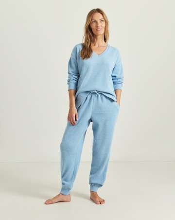 Pretty Secrets V Neck Waffle Lounge Set