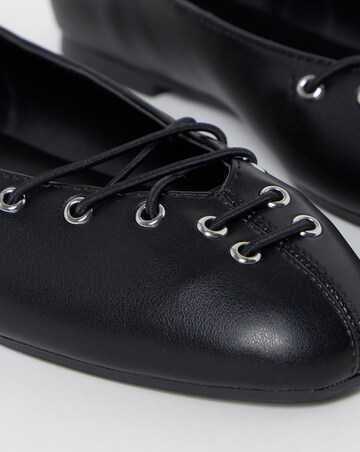 Belize Lace Front Ballerina Shoes - Wide Fit (E)