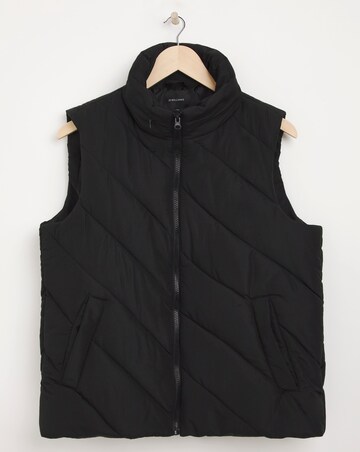 Black Padded Puffer Gilet
