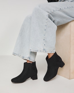 Kit Low Block Heel Ankle Boots - Extra Wide Fit (EEE)